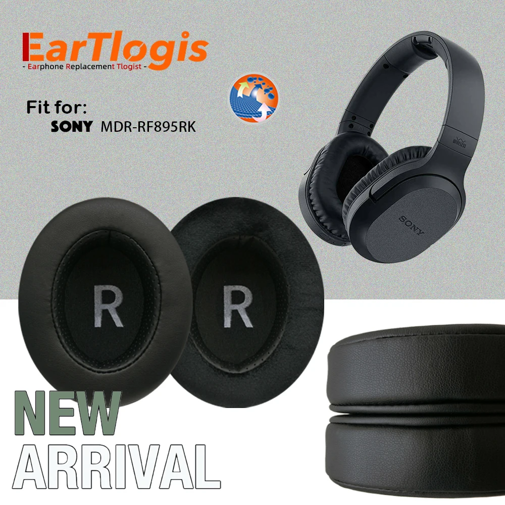 

EarTlogis Replacement Ear Pads for Sony MDR-RF895RK Headphones Thicken Memory Foam Cushions Oval Headset Earmuff Earpads