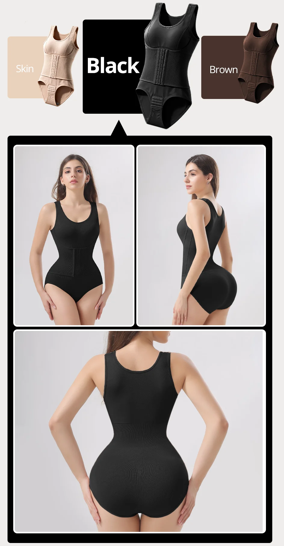 Faja Moldeadora de Cintura para Mujer con Control Abdominal Firme, Corsé Reductor con Cinturón de Ganchos para Moldear el Cuerpo
