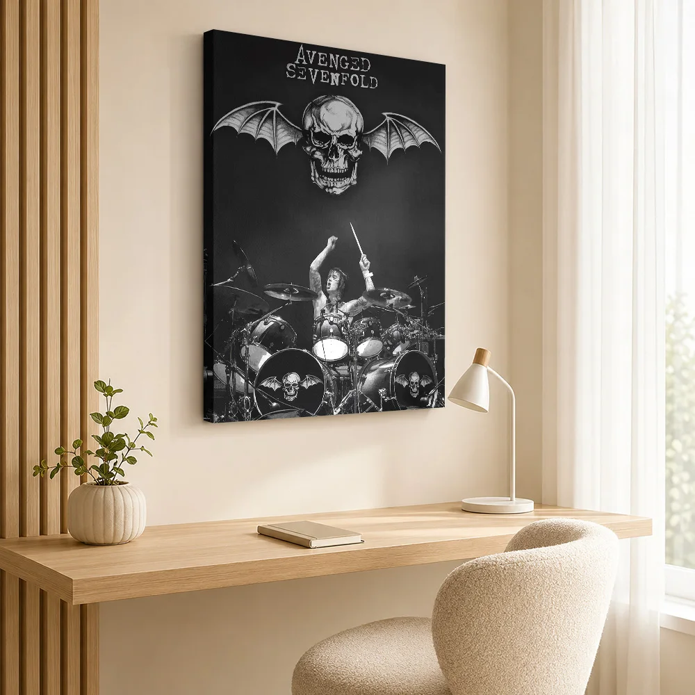 Avenged Sevenfold Drummer Tribute Framed Canvas Print Poster Bold Style Wall Art With Customized Photo For Study Ideal Fan Gift