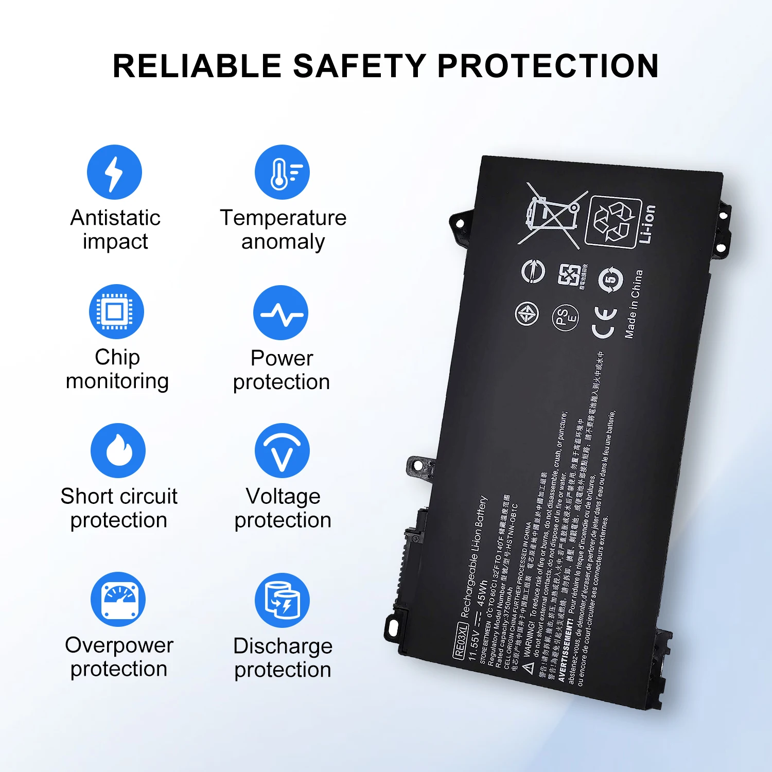 SARKAWNN Brand New RE03XL Laptop Battery Compatible with HP ProBook 430 440 450 455 455R G6 Zhan 66 AMD G2 14 Pro 13