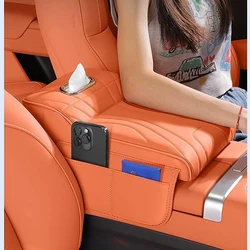 For HUAWEI Aito M7 ULTRA PRO 2024 2025 Car Armrest Box Height Increase Pad Leather Protective Cover Storage Bag Accessories