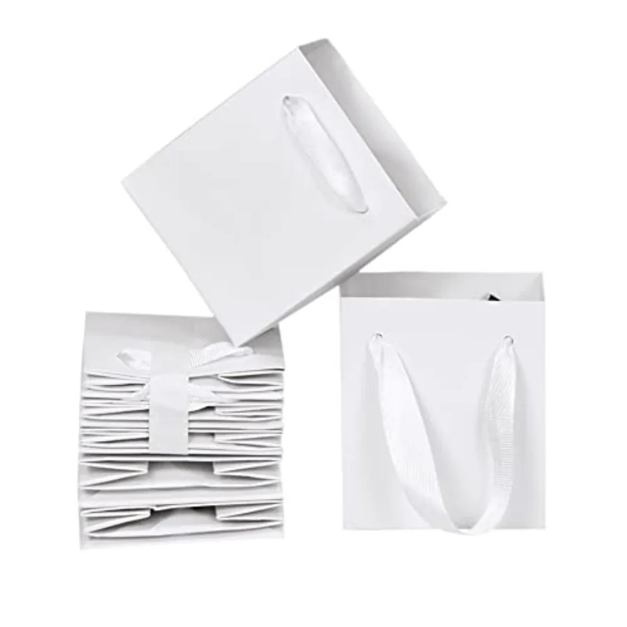 

12 Pack Extra Gift Bags4x2.75x4.5 inch Tiny Mini Paper Bags with Handles Bulk For Party Favors Presents Birthday Weddings Baby