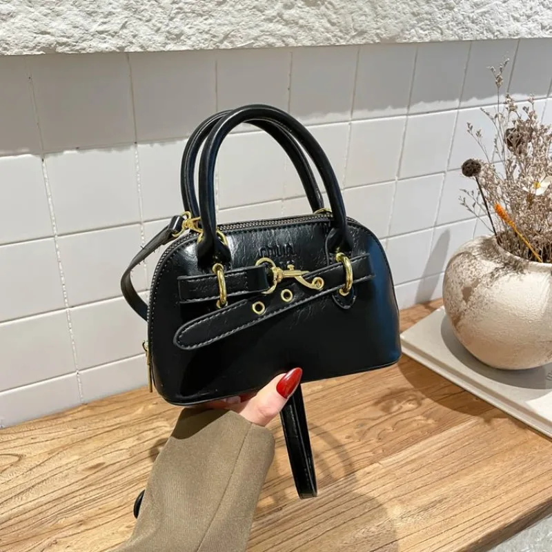 

Women's Retro Niche Shell Bag Stylish Minimalist Korean Trend Crossbody Purse, Versatile Top-Handle & Shoulder Handbag for Daily