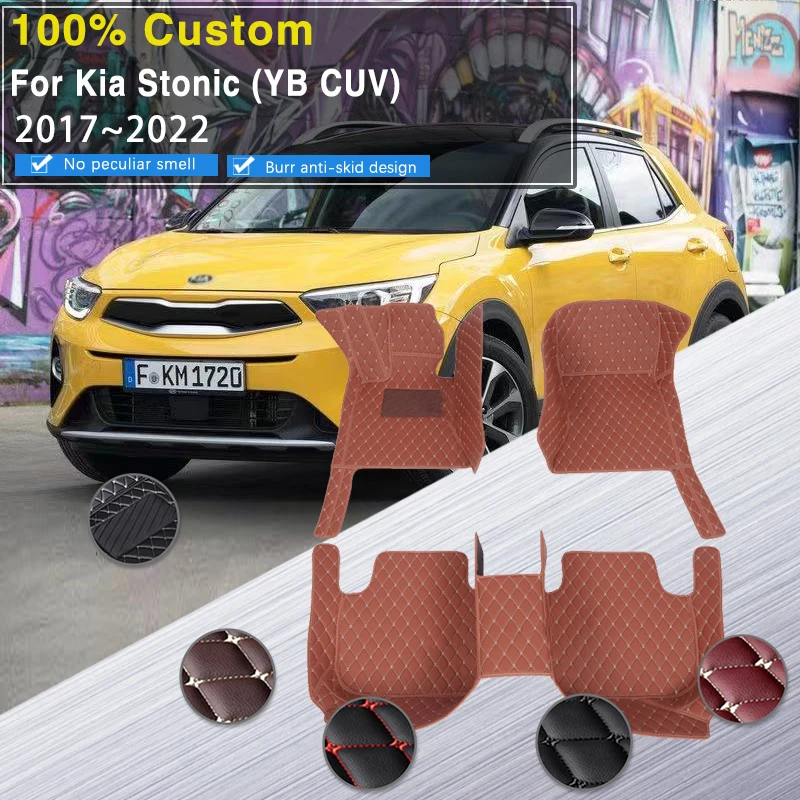 

Car Floor Mats For Kia Stonic YB CUV 2017~2022 Dustproof Pads Leather Mat Carpets Tapete Automotivo Para Carro Car Accessories