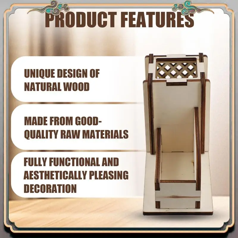 

Прочный деревянный держатель для визитных карточек с гнездом для ручки, подставка для визитных карточек для стола, деревянная витрина, офисная столешница