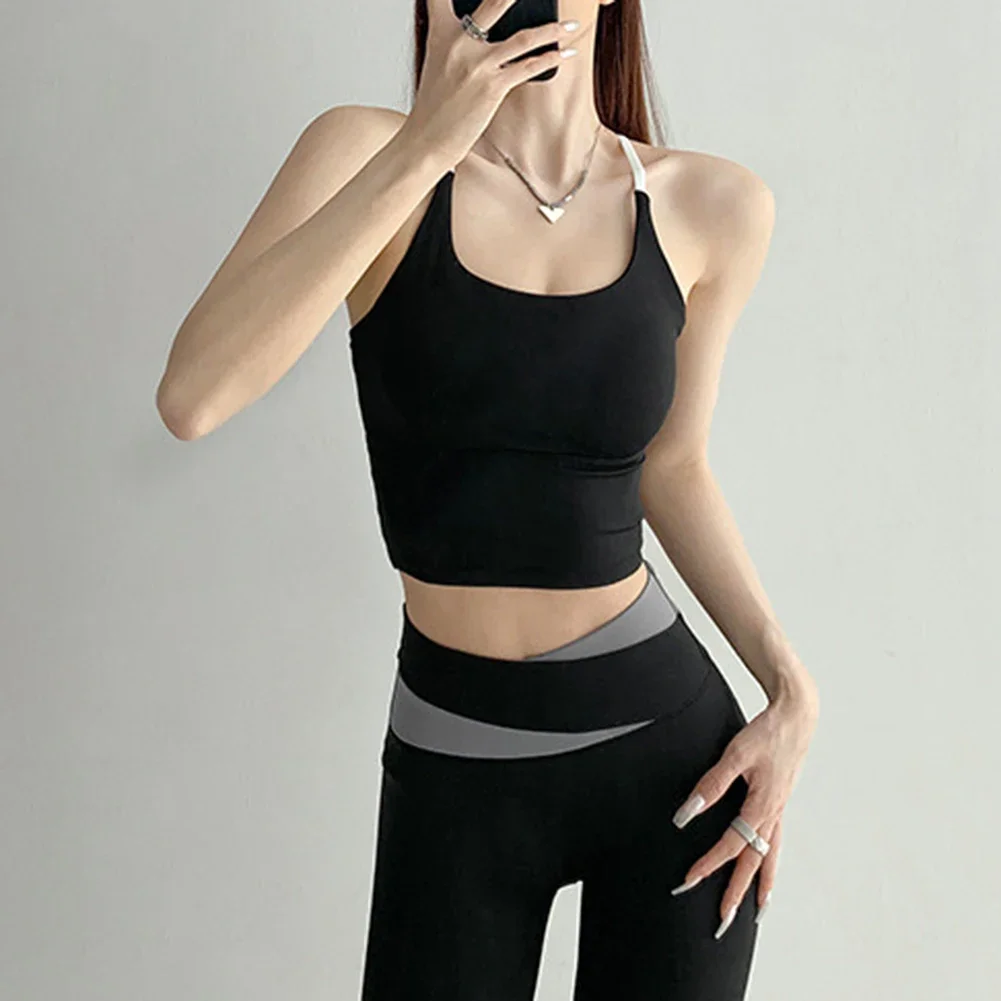 Blue Quick-drying Yoga Vest Quick-dry Running Top For Women Slim Fit For All Seasons Slightly Elastic Material