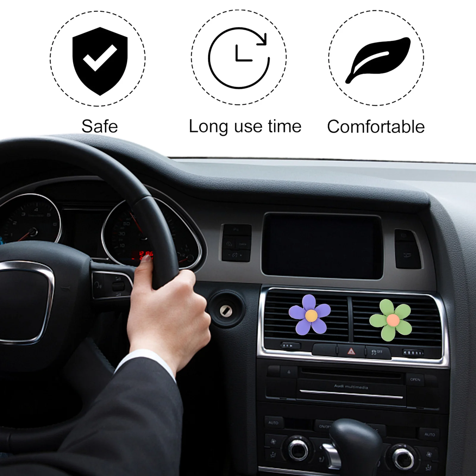 

11Pcs Flower Air Freshener Car Clips Exquisite Vent Decor for Women Long-Lasting Fragrance Universal Fit Car Diffuser Vent Clip