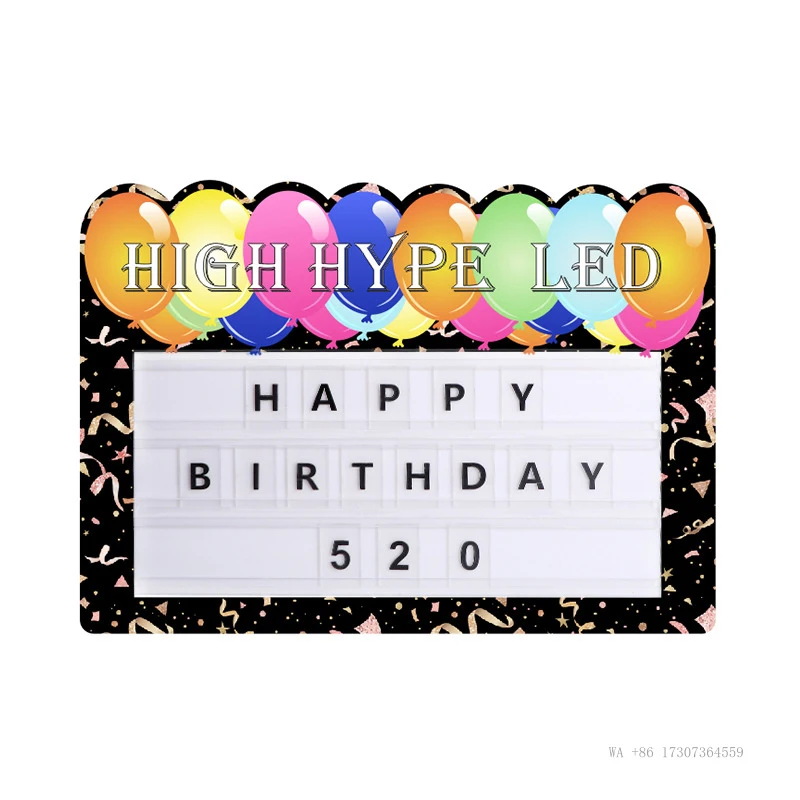 Bar and nightclubKTVLuminous acrylic hand-held sign for creating a drinking atmosphereLEDHot Air Balloon Card Letter Light Sign
