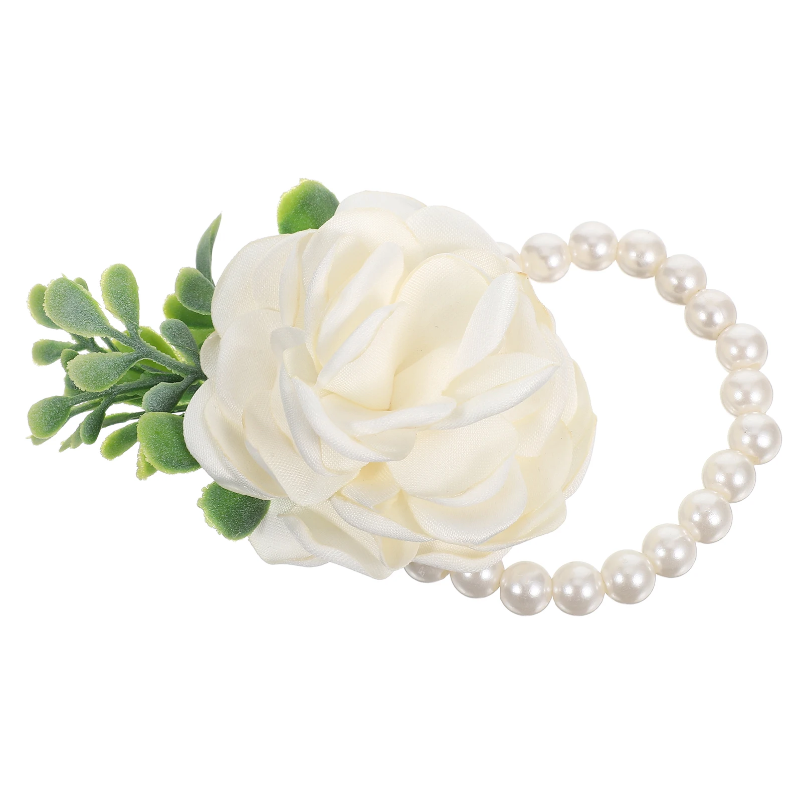 

Simulated Wrist Flower Decor Bridesmaids Corsages Bracelet Prom White Bridal Accessories