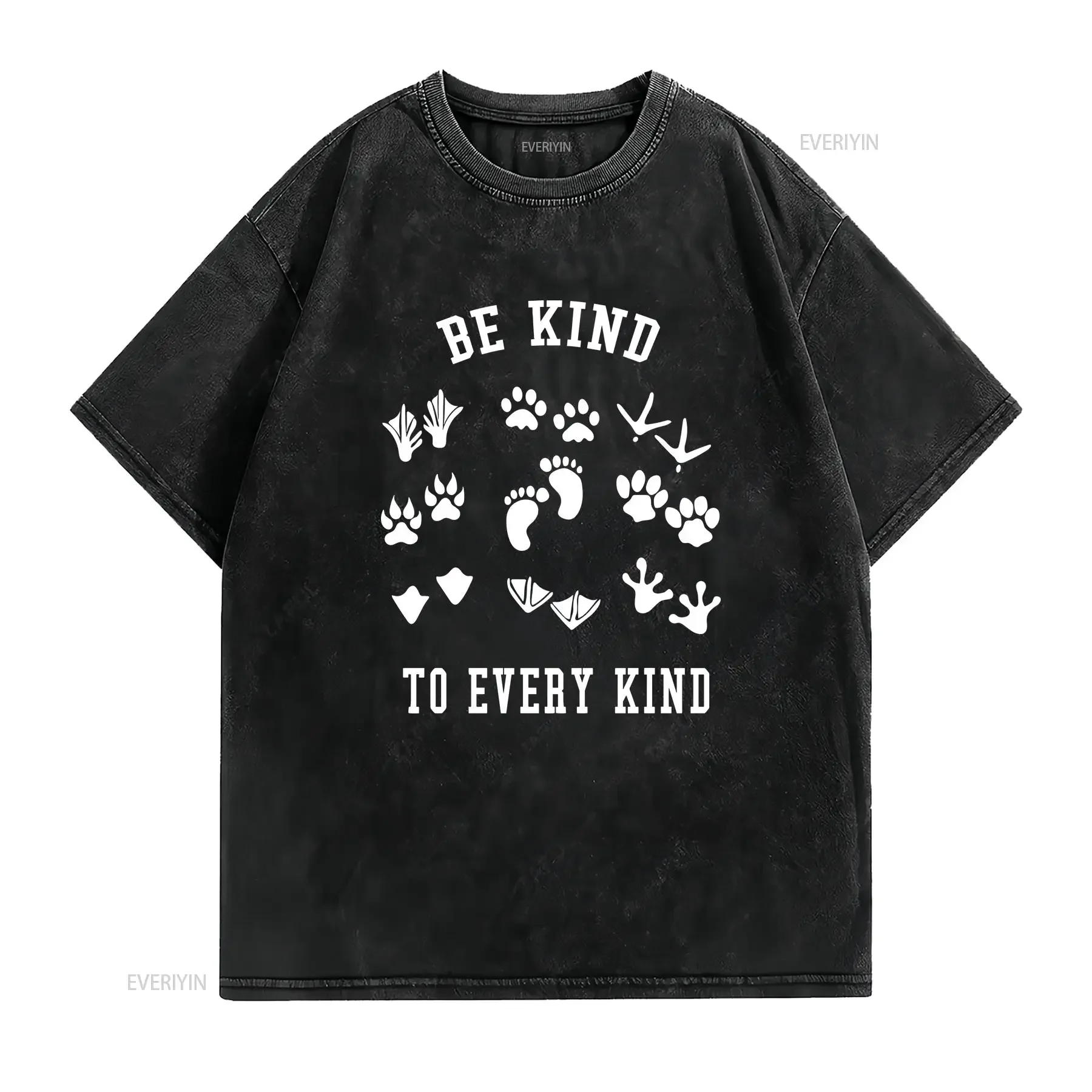Be Kind To Every T Shirt Animal Rights Kindness Lover Equality Tops Vegan EnvironmentalisT vintage Washed Unisex Versatile