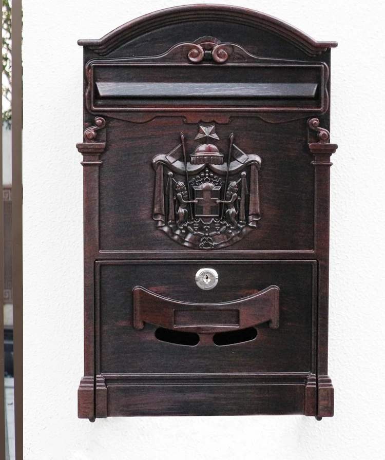 European-style villa mailbox with lock mailbox outdoor waterproof wall-mounted mailbox suggestion box
