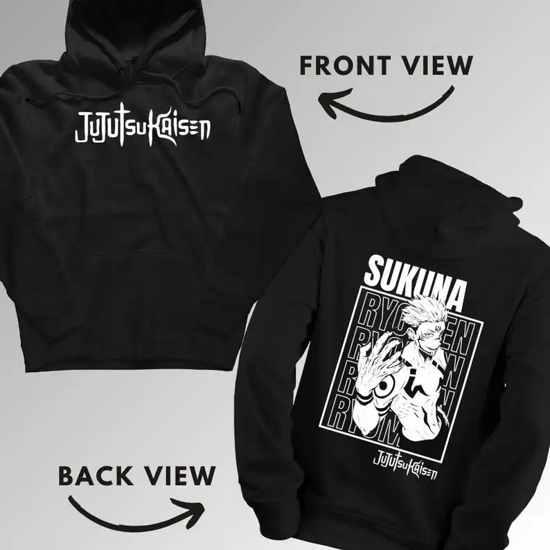 Sukuna Ryomen Jujutsu Kaisen Hoodie Anime  Trendy Manga Clothing JJK Merchandise Unisex Casual Wear