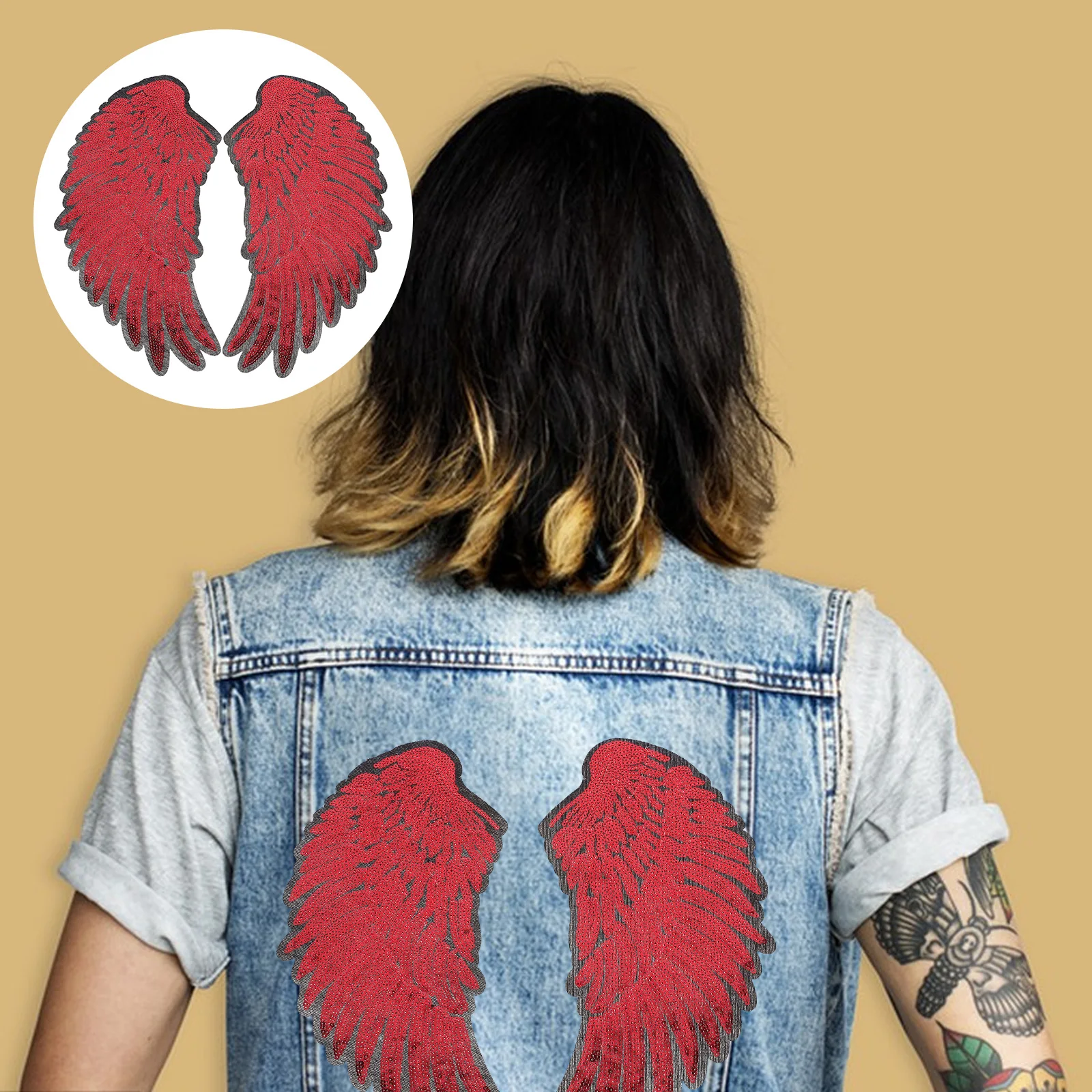 

Embroidery Patch Wings Patches Embroidered Applique For Clothing Jeans T-Shirt Repair Diy Craft Iron On Patch