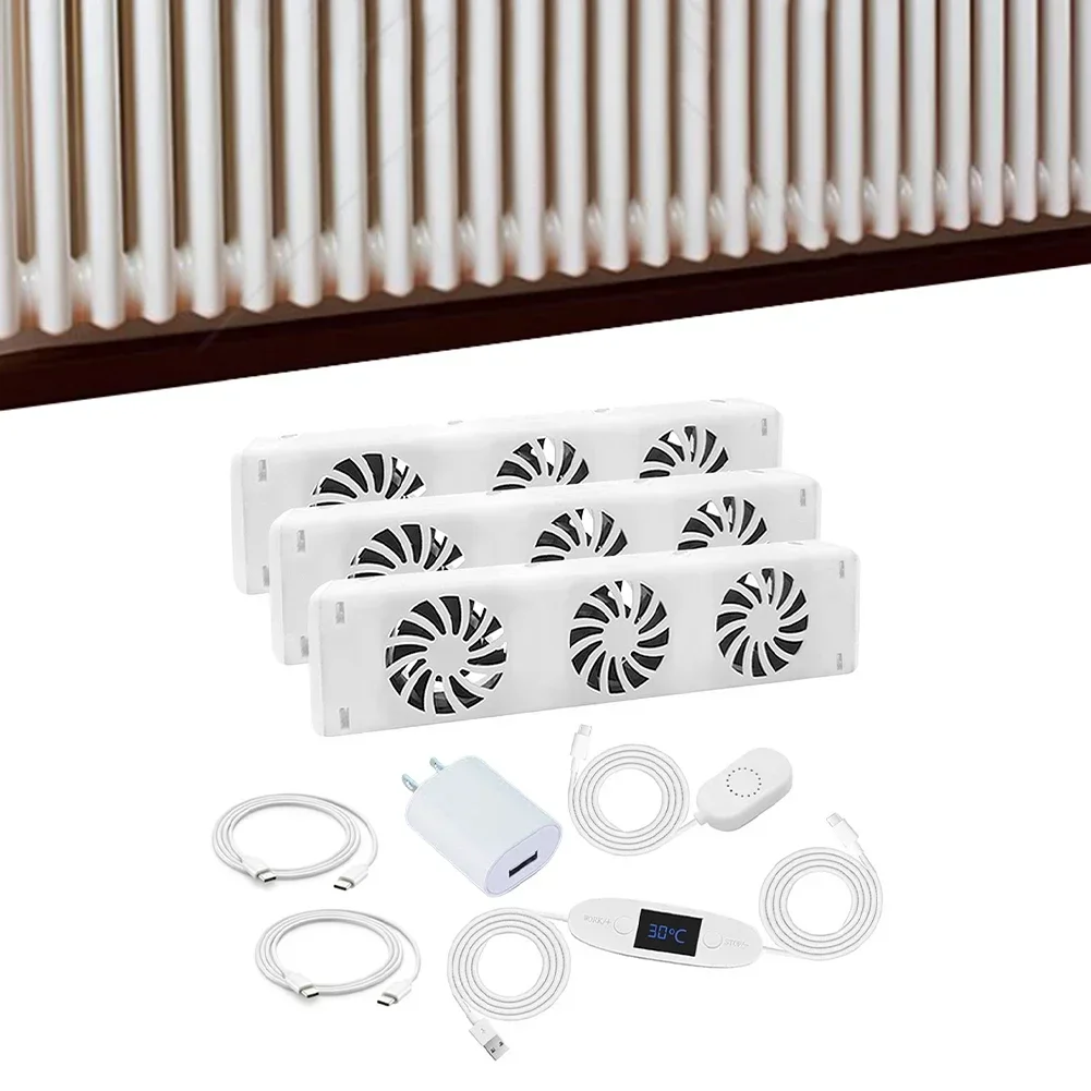 Household 3-fan Radiator Magnetic Smart Cooling Fan Fireplace Fan Mid-range For Smart Radiator Fan 100-240V 50/60Hz