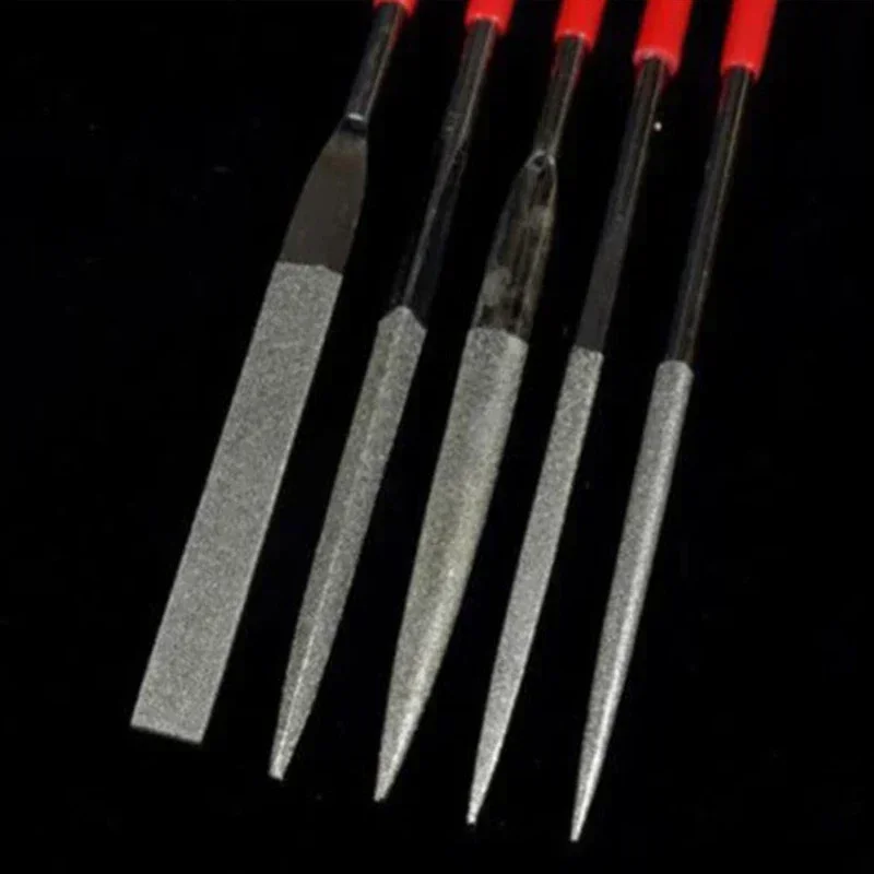 5Pcs Needle File Set Coated 140mm For Ceramic Jewelry Glass Gem Stone Hobbies And Crafts