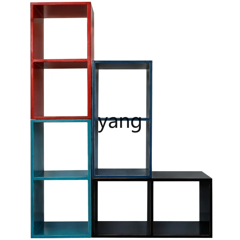 Lmm solid wood bookshelf floor-to-ceiling furniture square edge few free combination display locker