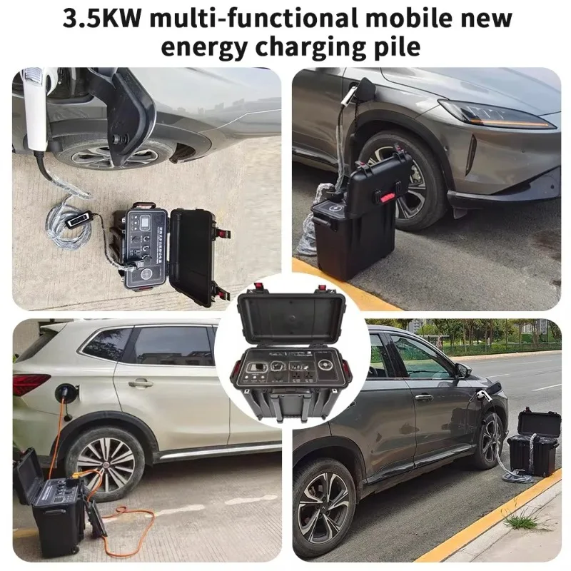 Multifunctional 4kWh 32A EV Charger - Portable Charging Station with Battery (EV Car Emergency Power Bank)