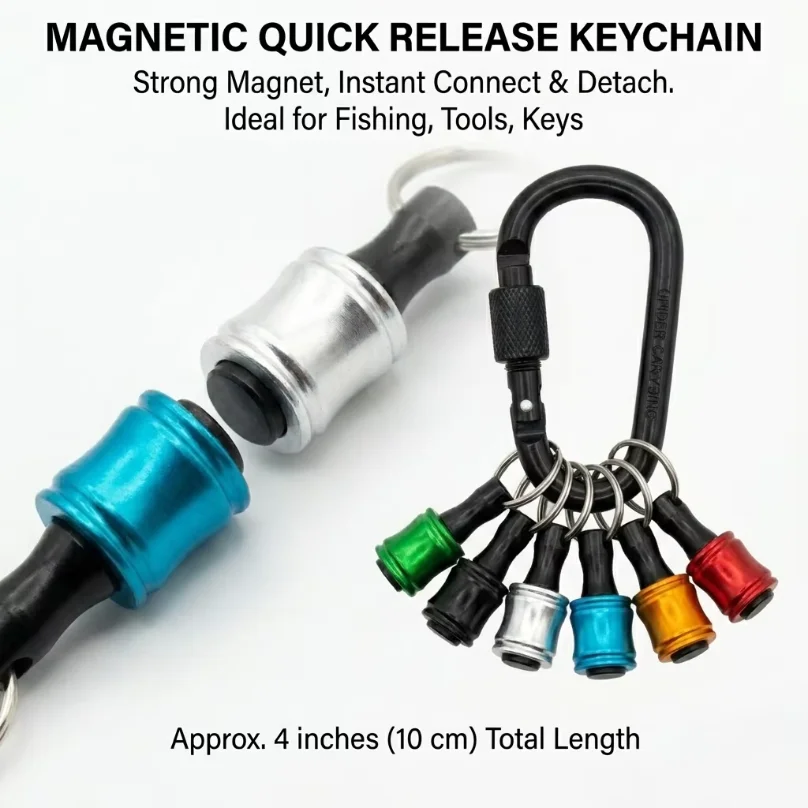 6PC Hex Handle Screwdriver Set Quick-Change Color-Coded Extension Rods Key Chain