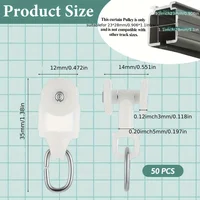 50Pcs Plastic Curtain Track Glider Sliding Curtain Track Hooks Drapery Rail Roller Windows Ceiling Shower Curtain Pulley 5