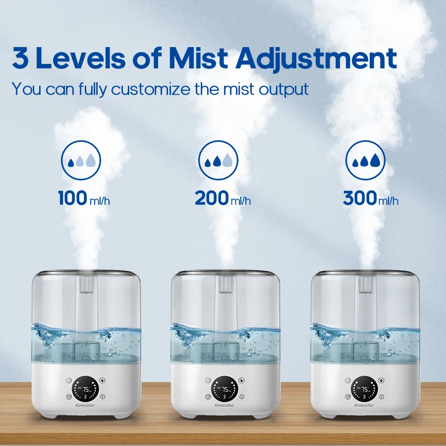 5L Air Humidifier Professional Large Capacity Home Air Humidifiers Ultrasonic Water Mist Diffuser Kinscoter Brand