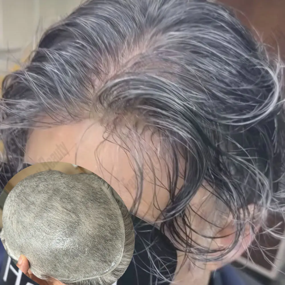 

Мужской капиллярный протез для волос, ультратонкий, 0.02 мм, с микропокрытием, серый 1B50, 1B80, черный, 100% натуральные человеческие волосы, тончайшая основа, парик-накладка для мужчин