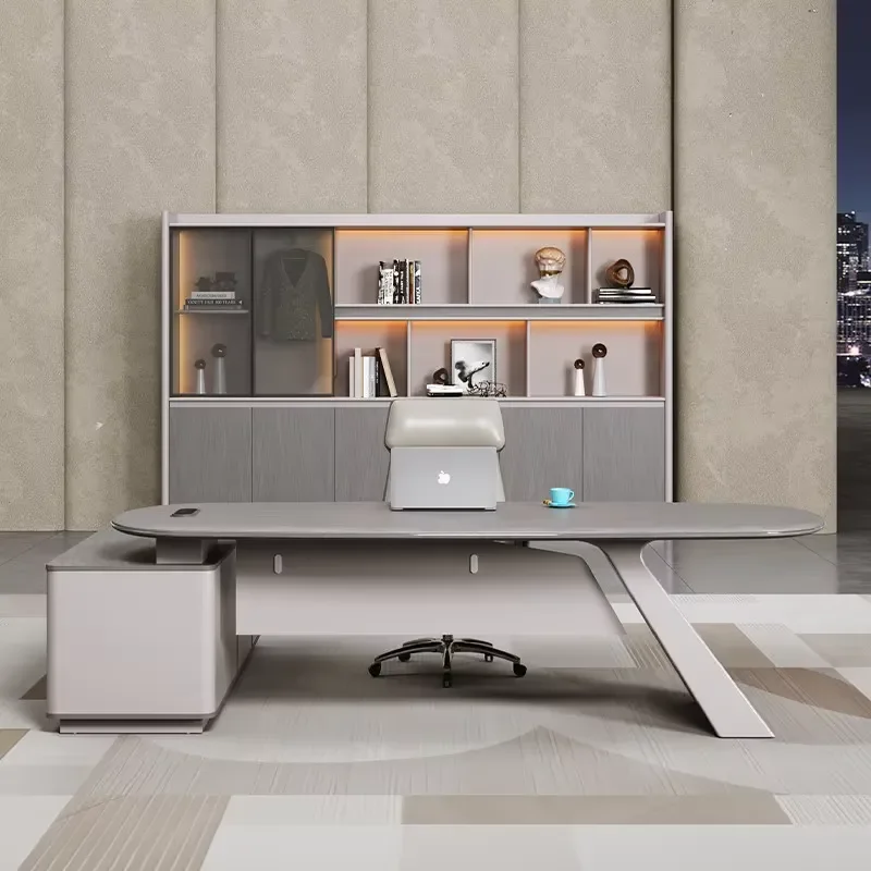 Contemporary Manager Desk Eco-friendly Wooden l Shape Executive Desk Modern Office Desk for Home Office