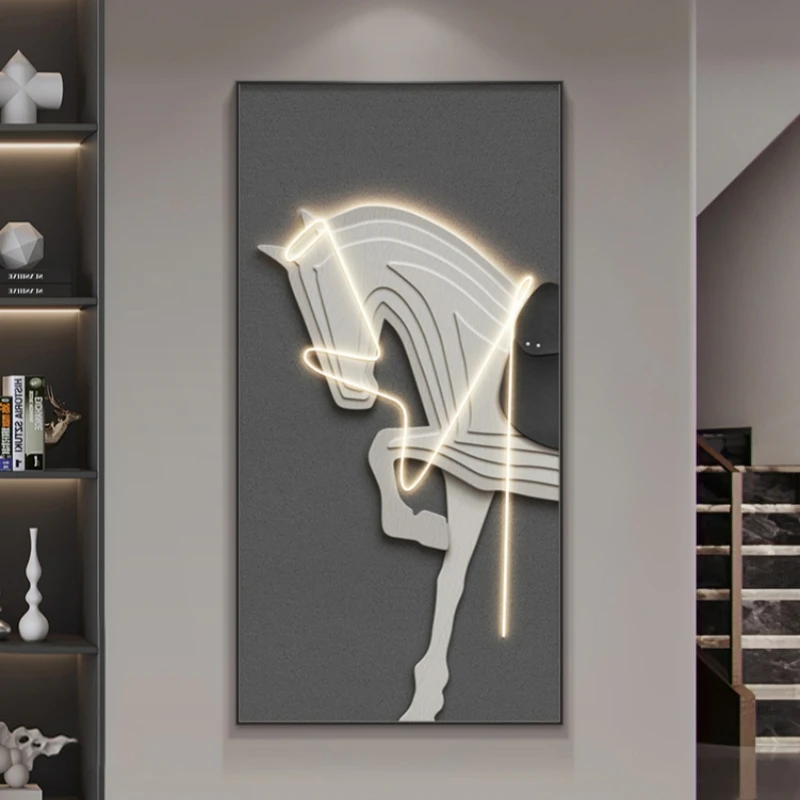 

Современный светодиодный настенный светильник с изображением лошади, роскошный хрустальный фарфор для внутренней гостиной, коридора, прихожей, кухни, украшения дома, настенные светильники