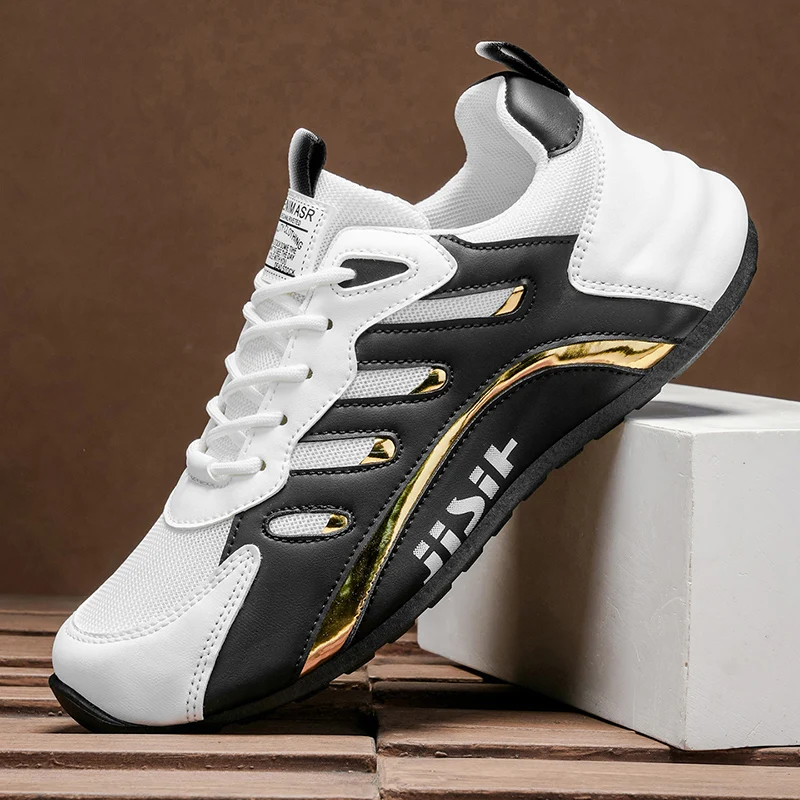 Zapatos transpirables para hombre, zapatillas versátiles de moda, zapatos deportivos informales de malla, zapatos para correr de suela gruesa, calzado masculino de lujo a la moda