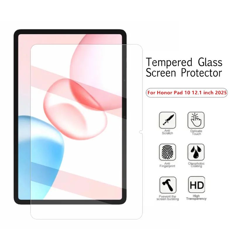 2Pcs Tempered Glass Film for Honor Pad 10 12.1 2025 HEY3-W00 W10 12.1 inch Scratch Screen Protector