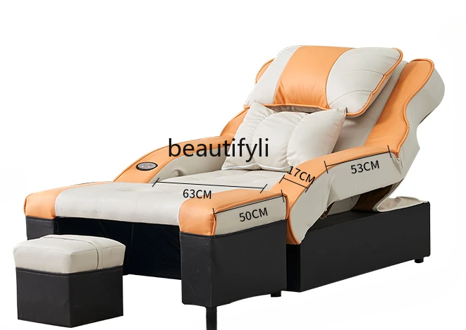 Electric Foot Bath Sofa Faux Leather Pedicure Sofa Waterproof Sofa Karaoke Sauna Bath Recliner