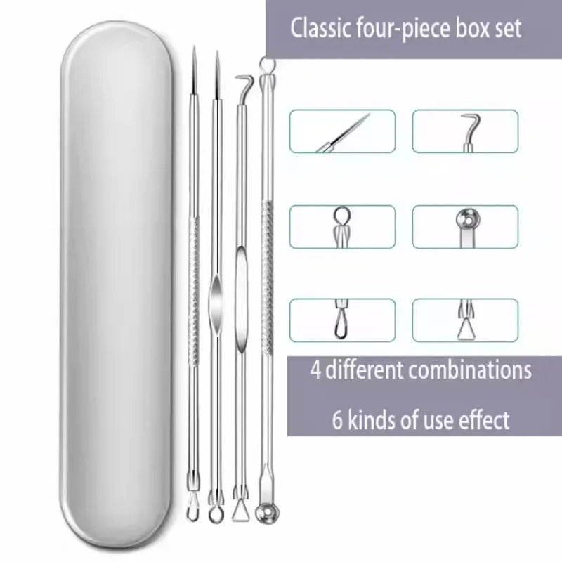 11 pçs pinças de cabelo encravado acne remoção cravo agulhas pontos pretos limpador poros limpeza profunda rosto cuidados com a pele ferramentas