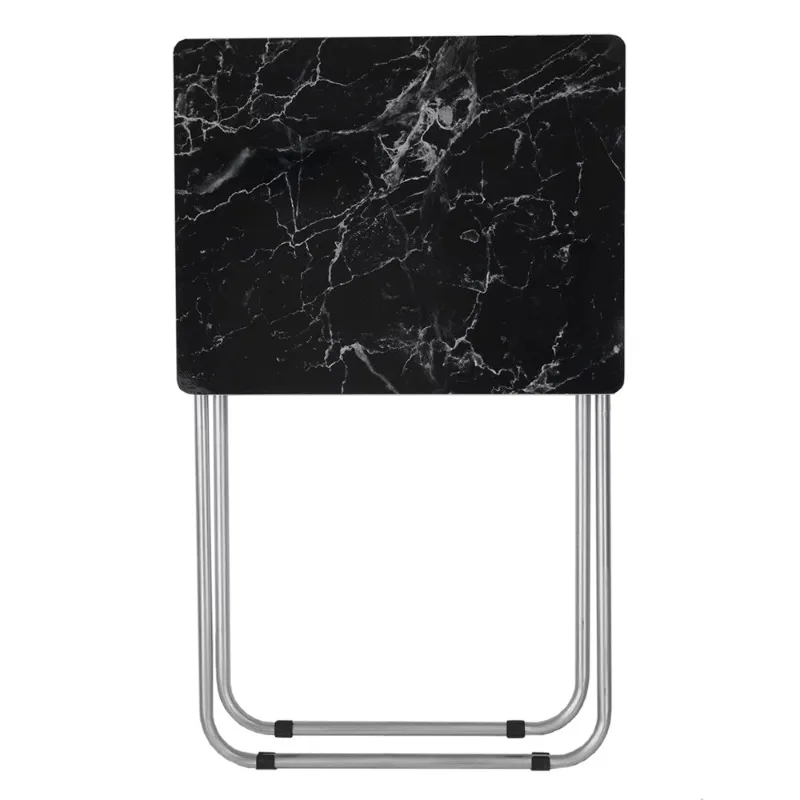 Marble Design Multi-Purpose Foldable Table, Black/Grey