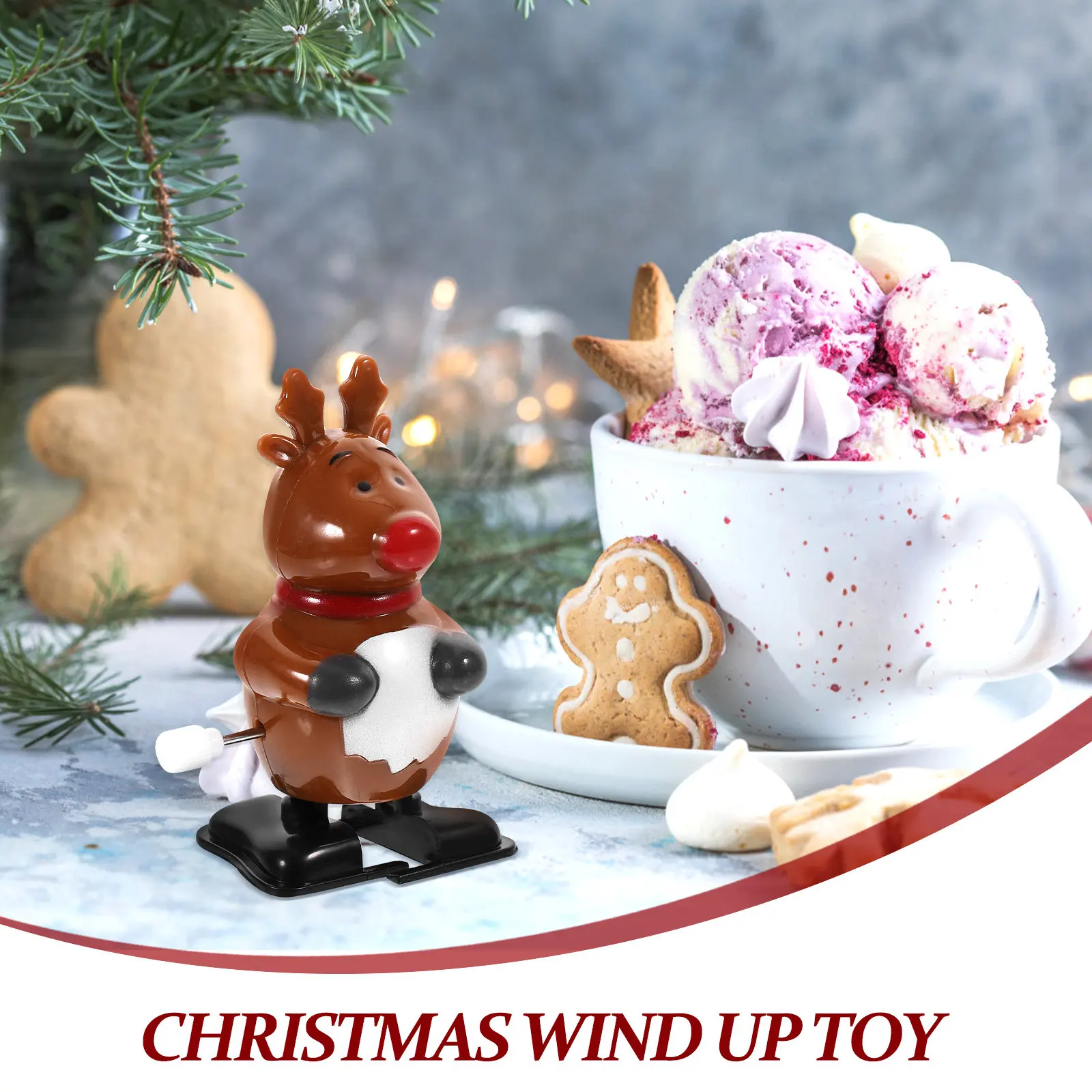 

Набор из 6 забавных заводных игрушек для Рождества: оригинальные декорации для вечеринок, ходячие фигурки, новогодние игрушки на пружинке