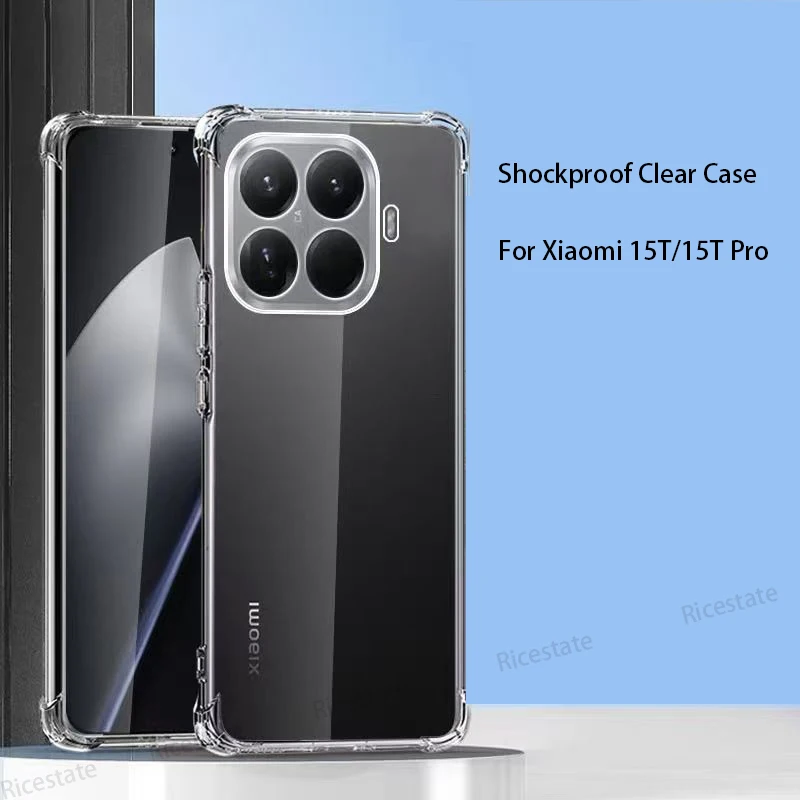 Für Xiaomi 15T stoßfeste Handyhülle Xiaomi Mi 15T 15T Pro transparente klare Silikon weiche TPU-Rückseite