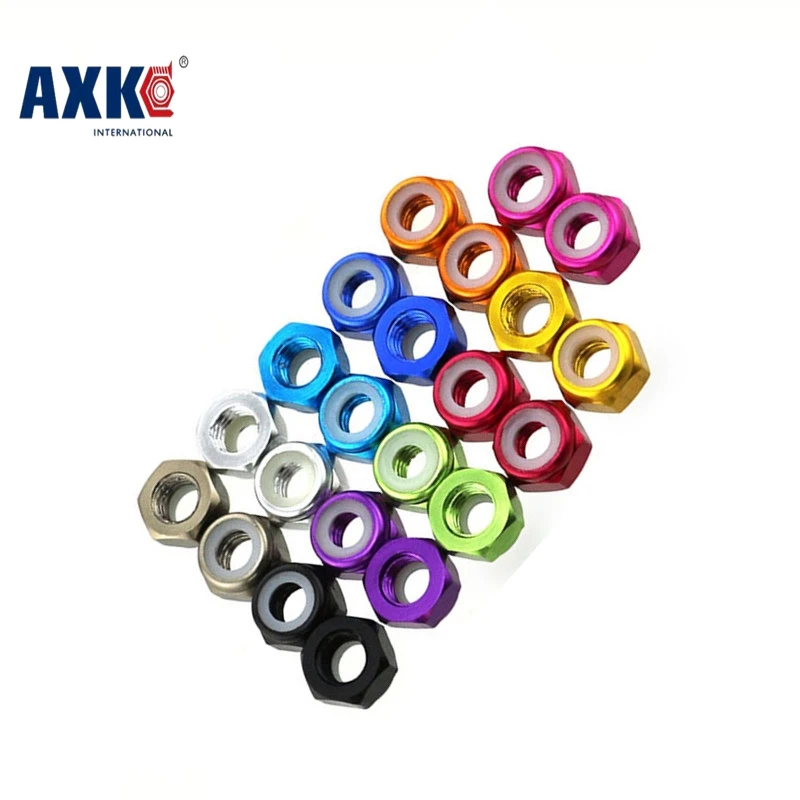 Colorful Aluminum DIN982 Nylon Insert lock nuts M2 M3 M4 M5 M6 Aluminum alloy Serrated lock nut Nylon Insert Nut