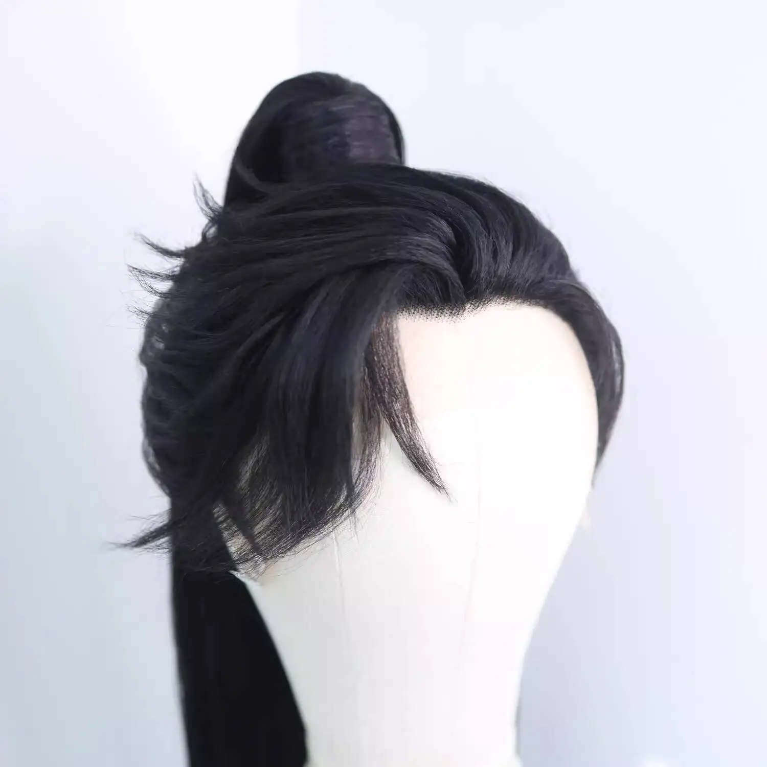 Qingwan Perfect World Shihao Front Lace Three Pointed Ancient Style Hanfu Male COS Wig Set