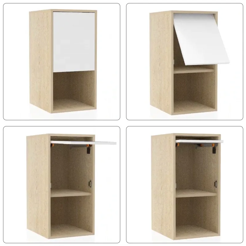 Hidden Plastic Flip-up Door Guide Rails Furniture Storage Cabinet Accessories Side-mounted Wheel Rubber Trough Slide Rail Track