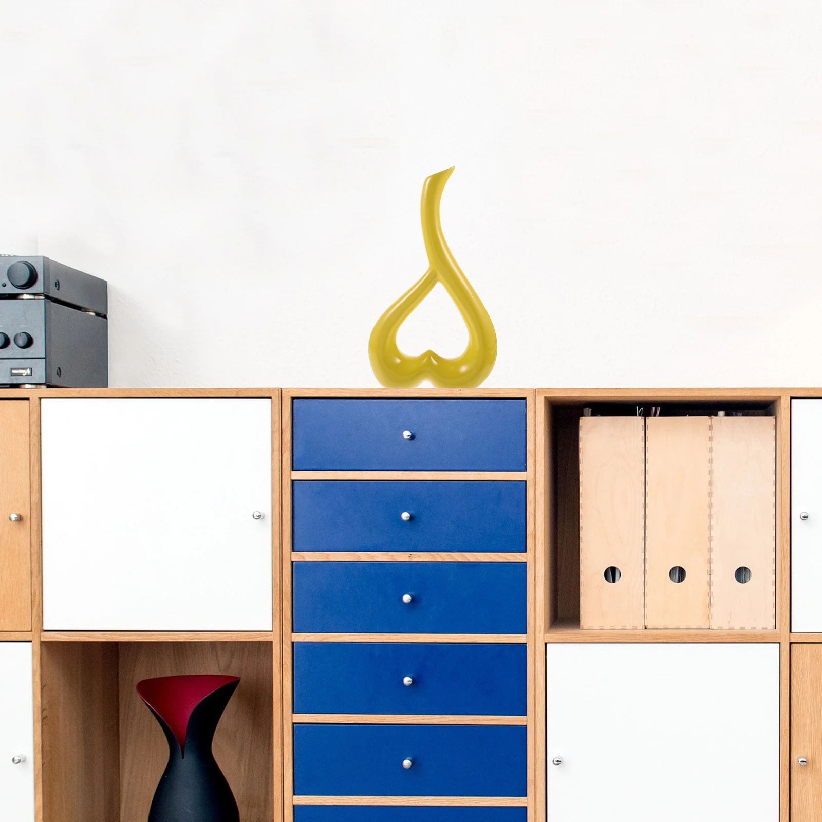 

1Pcs Heart-Shaped Ceramic Flower Receptacle Flower Vase Home Ornament Yellow Decoration Home Vase Decoration