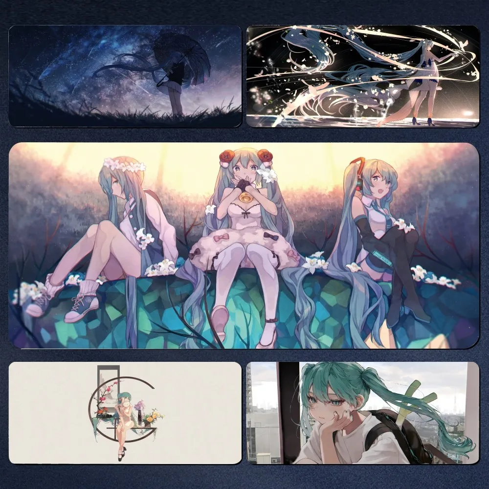 

Cute H-Hatsune ponytail M-Miku Mousepad Mouse Mat Desk Mat With Pad gaming accessories Prime Gaming XXL Keyboard Pad