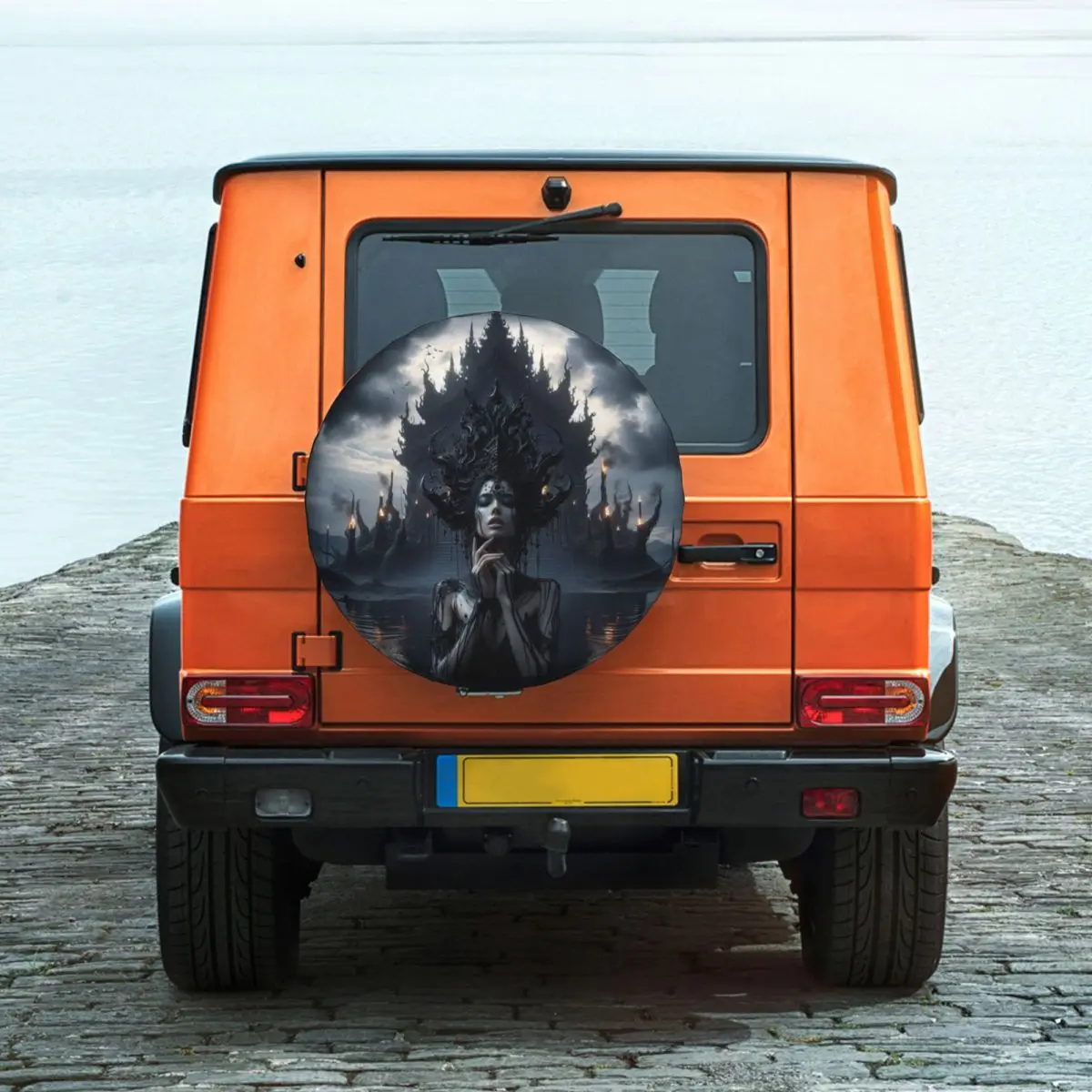 Darkness Goddess Spare Tire Cover for Jeep Hummer SUV RV Car Wheel Protectors Accessories 14" 15" 16" 17" Inch