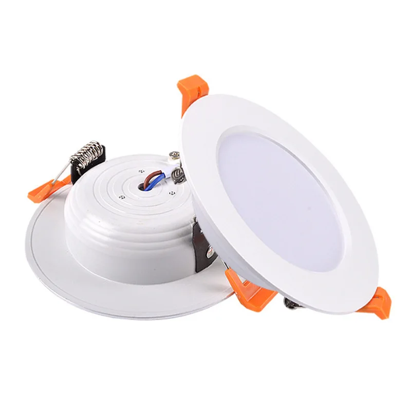 LedDownlight wbudowana inżynieria dekoracja wnętrz lampa z otworem sufitowym zmienne światło z trzema kolorami energooszczędna ultracienka 5wU