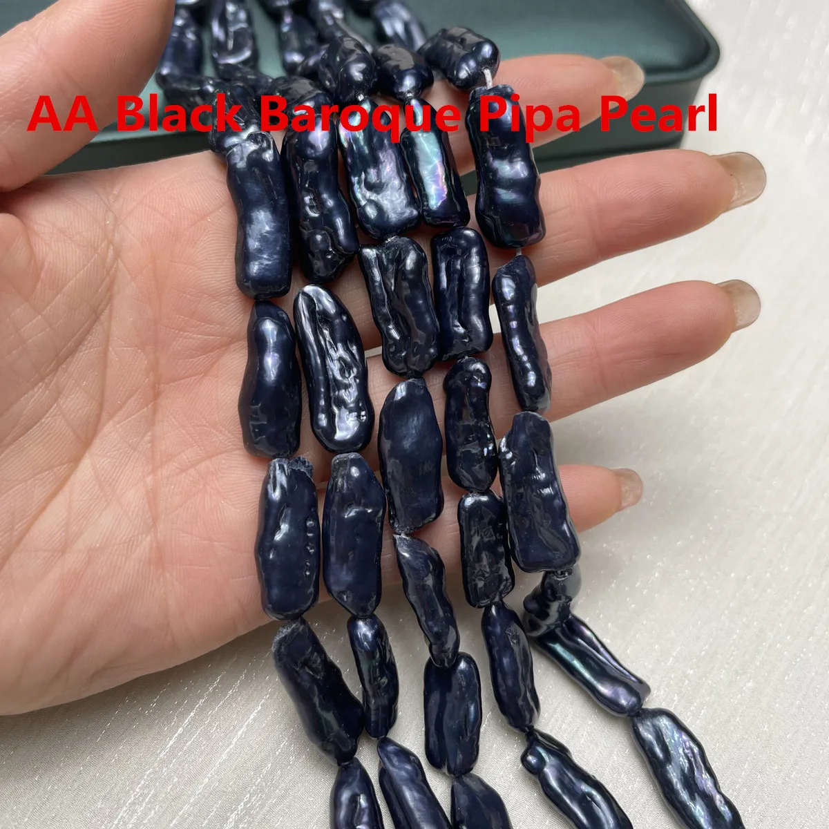 

AA Black Pipa Pearl Natural Freshwater Baroque Pearl For Jewelry Making DIY Necklace Earrings Bracelet Accessory Length 36cm