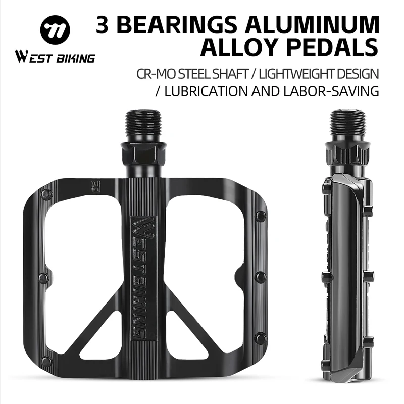 3 Bearing Aluminum Bicycle Pedals Ultra Light Anti Slip Flat Pedals for Road Mountain Bike BMX Folding Bicycle Bike Accessories