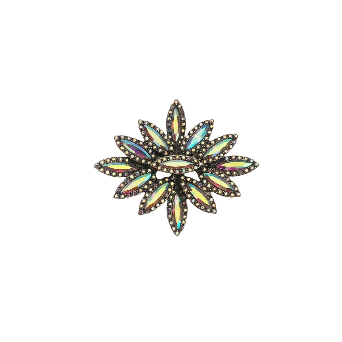 MITTO FASHION JEWELRIES AND HIGH-END ACCESSORIES RHINESTONES PAVED STAR BURST PIN WOMEN DRESS VINTAGE BROOCH