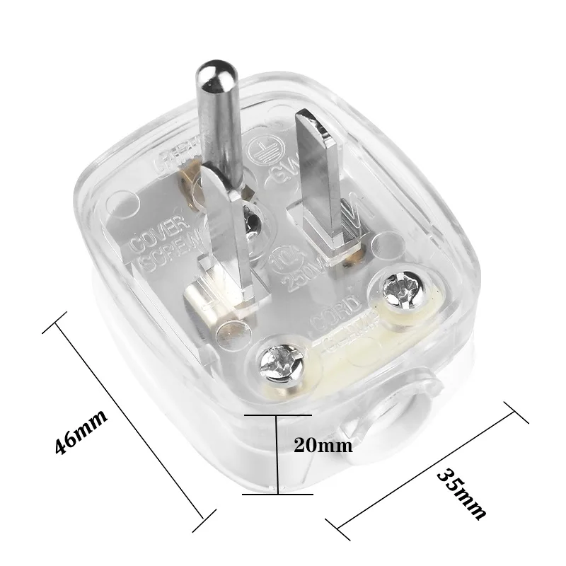 Eua americano 3 pinos ac energia elétrica rewireable plug macho com fio tomada adaptador cabo de extensão conector