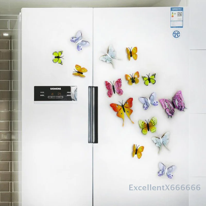 3D Self-Adhesive Wall Sticker Waterproof Background Refrigerator Decorative Decals Decor Stereo Stickers Simulation Flower Vase