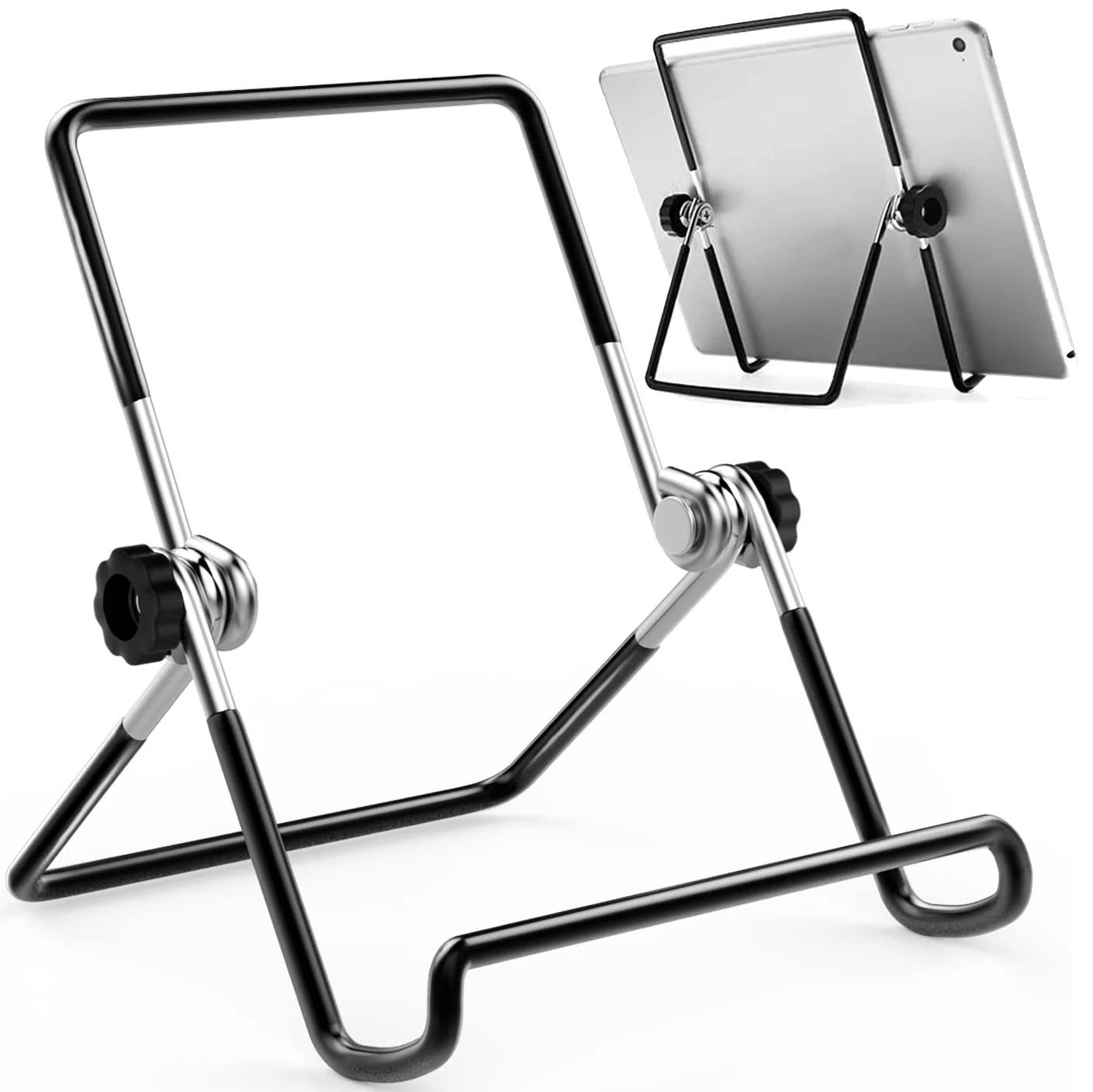 Adjustable Tablet Stand Holder, Universal Multi-Angle Non-Slip Metal phone Holder Cradle for 7 - 12.9 inch Tablet PC, Pad