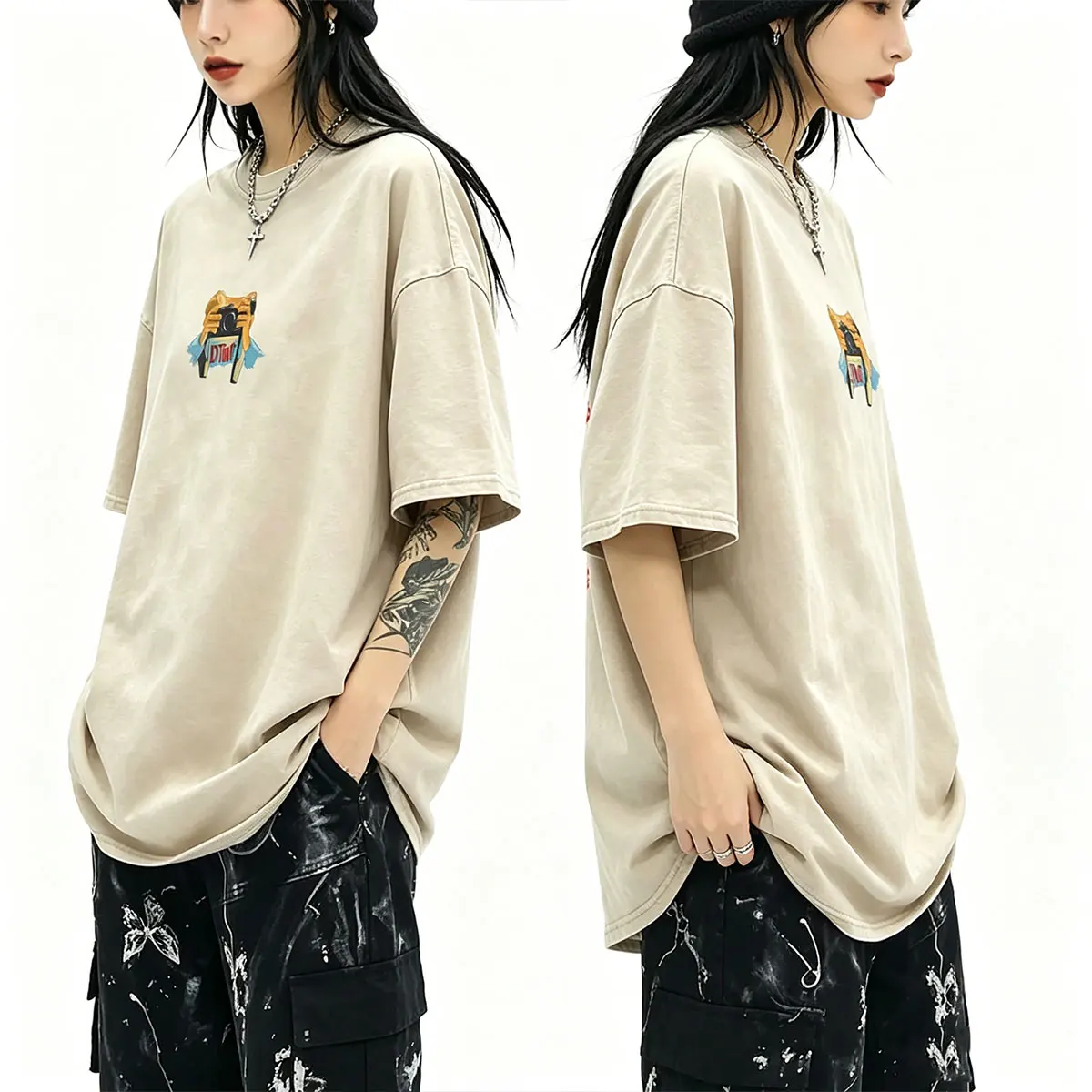 Rapper Bad Bunny Washed Vintage T-shirt DeBi TiRAR MaS FOToS DTMF Merch T-shirts Men Women Hip Hop Fashion Oversized T Shirts