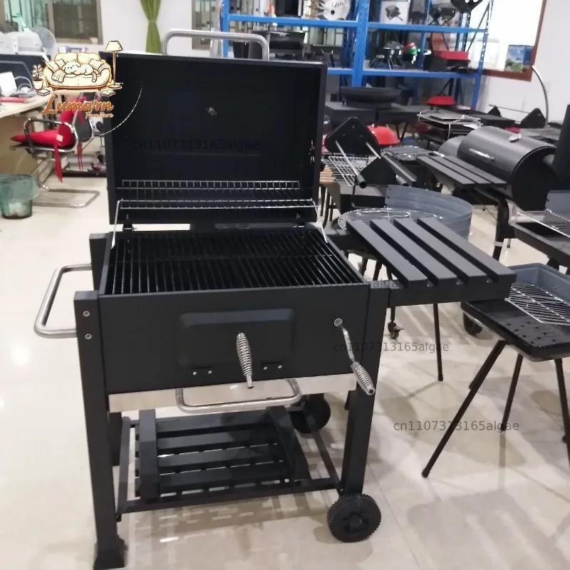 Patio BBQ Grill Outdoor Barbecue Grill American Smoker Grill for Home Garden Backyard Cooking