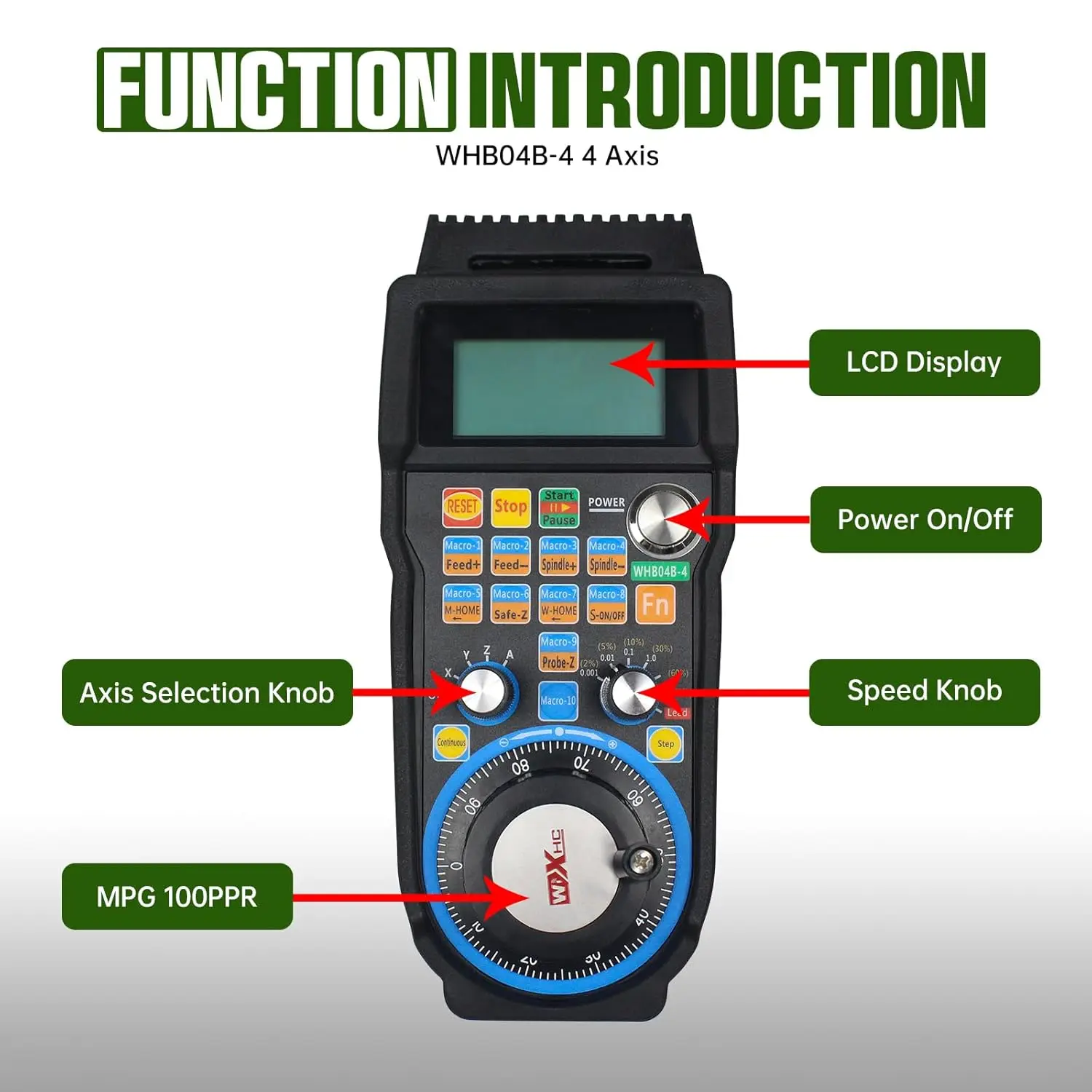 WiXHC Brand Mach3 4/6 Axis USB Wired /Wireless Remote Control mach3 Electronic Handwheel Pendant for High Precision CNC Router